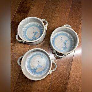 Vintage MCM Connie Pike Pottery Bowls Handmade Signed lot